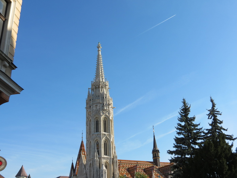 cloud, day, place of worship, trees, exterior, greek, building, religion, spirituality, tall - high, low angle view, vapor trail, church, built structure