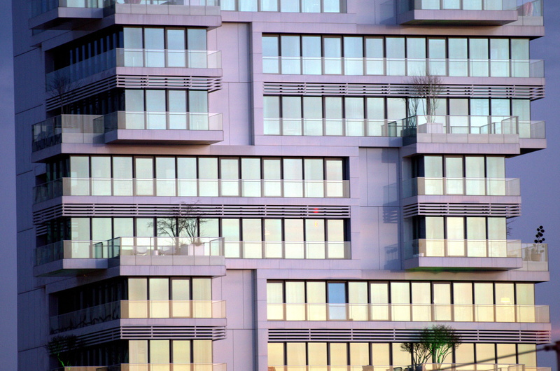 office, achitecture, city, built structure, reflection, building exterior, 4K, modern, railing, residential district, outdoors, facade, day, backgrounds