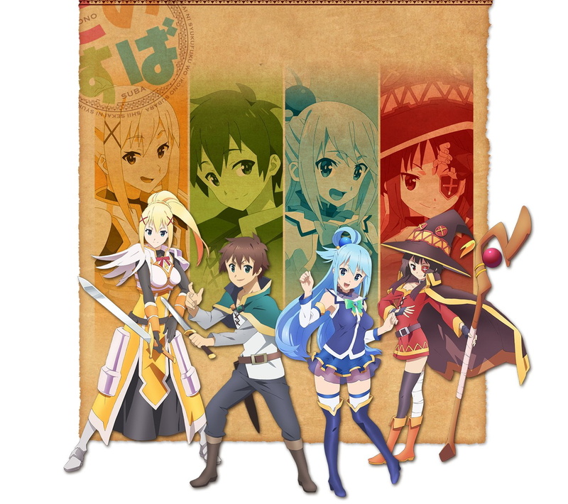 720P, Anime, variation, Aqua (KonoSuba), arts culture and entertainment, human representation, Megumin (KonoSuba), creativity, female likeness, representation