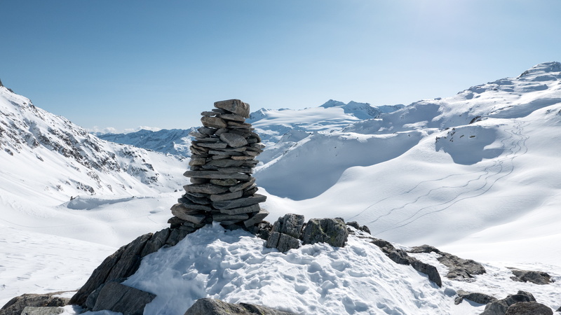 landscape, signpost, christallina, fragments, stones, mountain, waymarks, winter snow, scenics - nature, wide, 4K, stone tower, mountains, snowcapped mountain