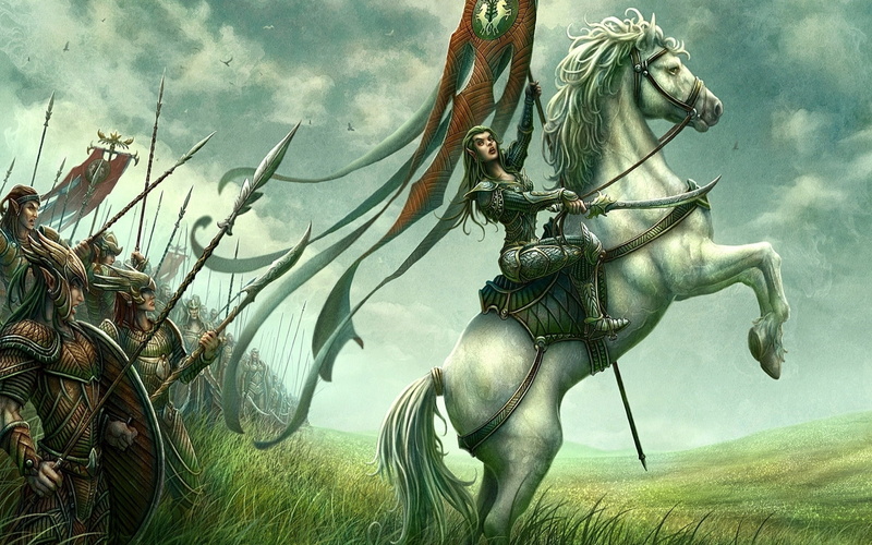 kerem, painting, game, anime, horse, woman, 1080P, art, beyit, flag