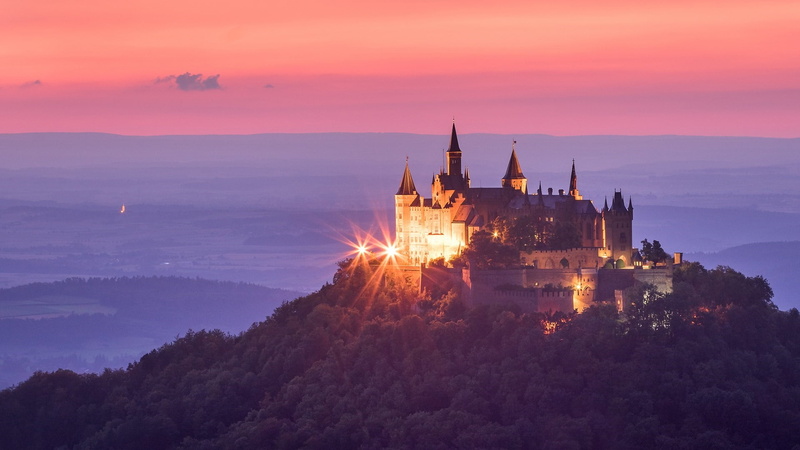 place of worship, baden-wurttemberg, illuminated, travel destinations, spire, baden wurttemberg, travel, nature, sunset, history, landmark, spirituality