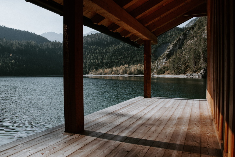 port, pergola, deck, beauty in nature, day, plywood, tranquil scene, forest, pier, no people, dock, built structure, 4K, bridge, lake, patio, beach, building