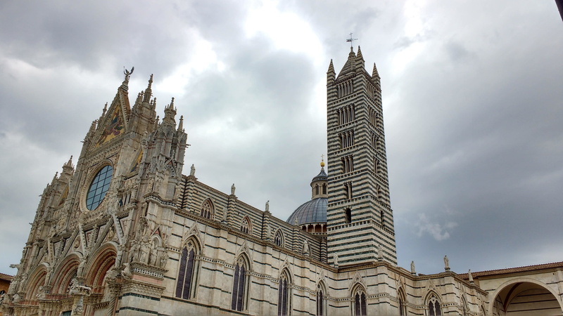 dom, city, renaissance, 4K, travel, office building exterior, tourism, travel destinations, tuscany, siena, building, marble, sky, nature, tower, clock
