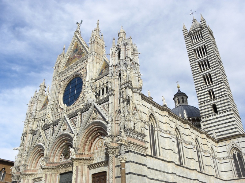 nature, building, tower, gray, the past, spirituality, sky, rosette, building exterior, cloudy, place of worship, tourism, tuscany, built structure, siena