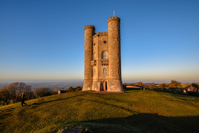 the past, broadway tower, ancient, landscape, travel destinations, plant, nature, old, architecture, built structure, sunset, old ruin, outdoors, sky, no people