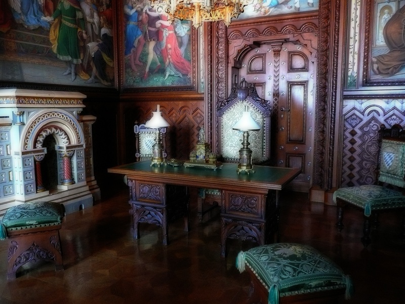 picture frame, bavaria, belief, king ludwig the second, flooring, furniture, lamps, fantastically, wooden, germany, built structure, place of worship, romanesque revival style