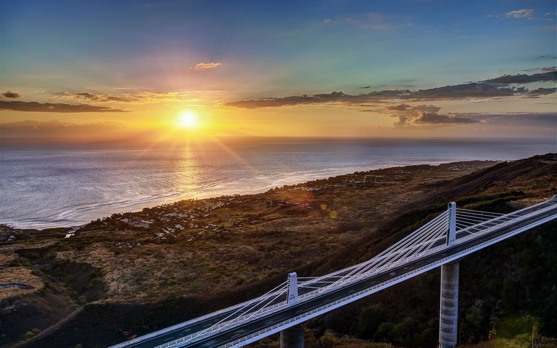 traffic, highway, no People, ocean, beach, road, uSA, sea, bay Of Water, vacations, mountain, famous Place, cloud - Sky, dusk, outdoors, 2K, sun, travel Destinations