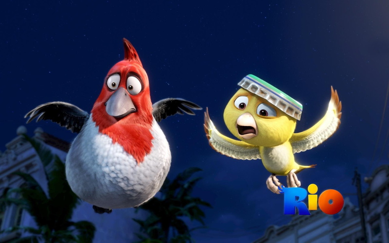 Rio, 2011, character, birds, 1080P, two, Movie