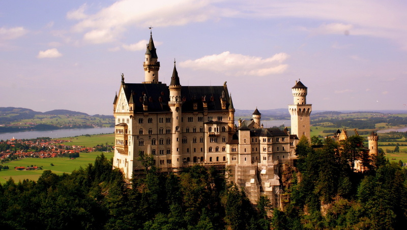 outdoors, day, no people, travel, built structure, 1080P, building exterior, neuschwanstein castle, the past, tower, travel destinations, building, plant
