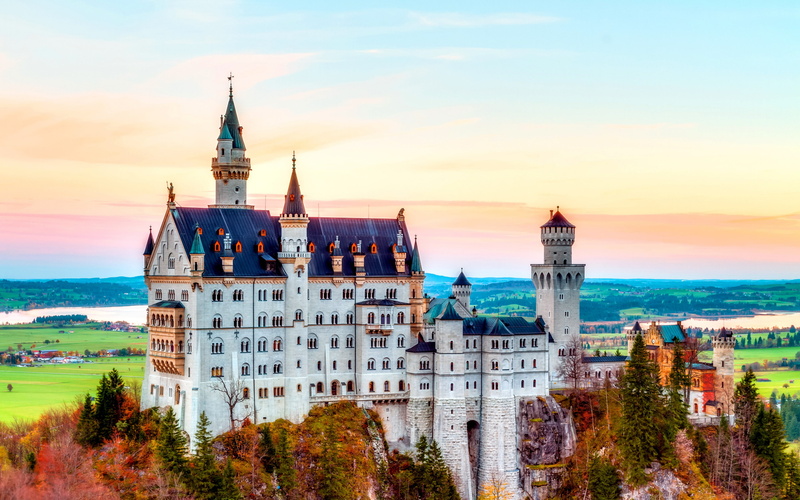 neuschwanstein, germany, hd, autumn, castle, bavaria, resolution, 4K