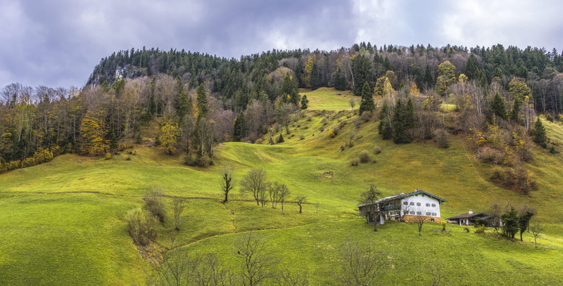 cottage, wölken, outdoors, 8K, plain, idyllic, building, hiking, woodland, pine tree, forest, mountain, coniferous tree, land, home, beautiful, maria gern