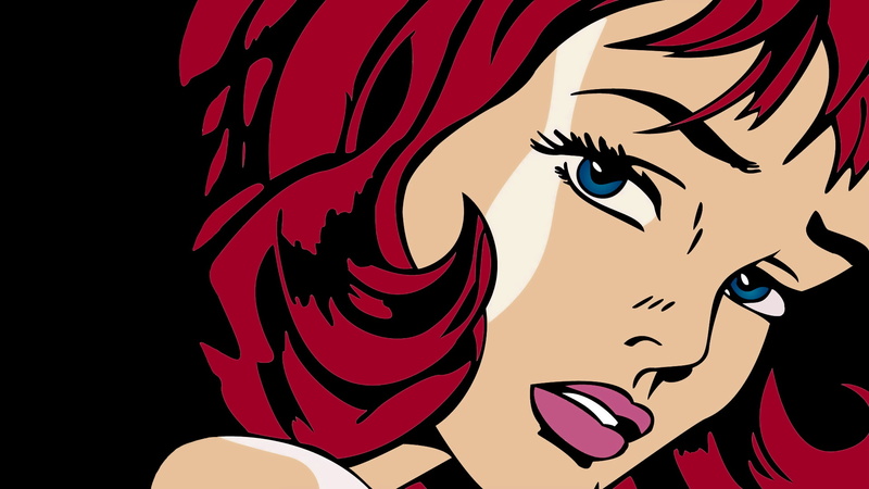 lipstick, comic art, Roy Lichtenstein, redhead, pop art, 1080P, blue eyes, women
