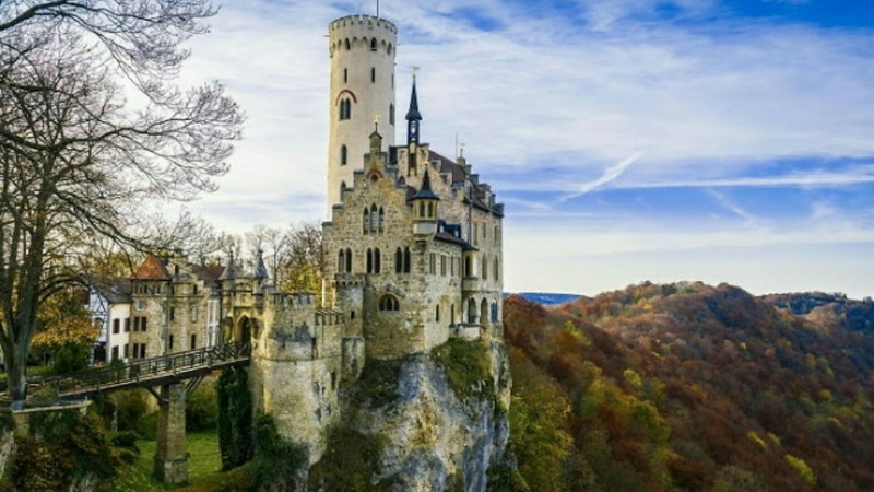 history, alps, tours, sky, travel, outdoors, plant, building exterior, castle, tree, travel destinations, lichtenstein castle, tower, building, architecture