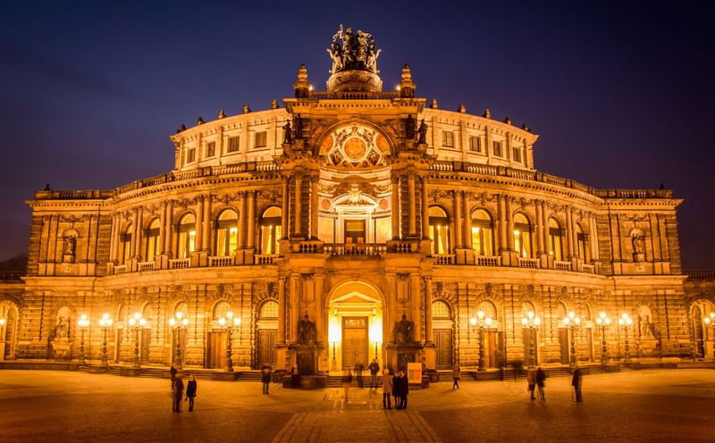Germany, art and craft, building, Europe, ornate, dresde, illuminated, semper opera, travel destinations, arts culture and entertainment, concrete, travel