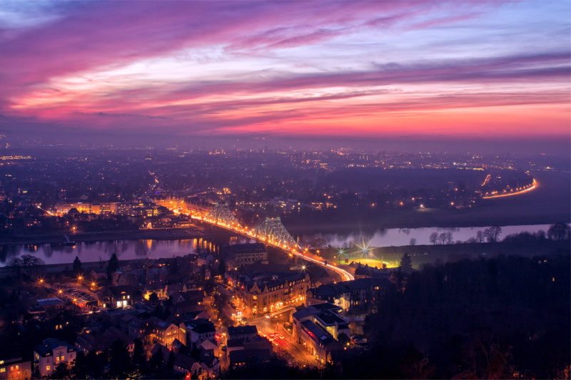 view, twilight, city, city Life, light - Natural Phenomenon, aerial View, outdoors, traffic, travel, street Light, high angle view, built Structure, building Exterior