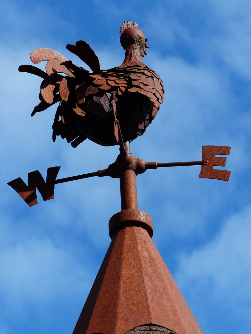 arrow, weather, west, no people, blue, wind, weather vane, day, guidance, architecture, sky, nature, weathervane, cloud - sky, 4K, meteorology, direction