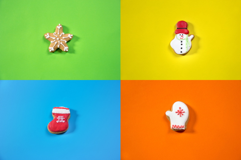 baking, red, green, dessert, variation, shiny, colored background, christmas decoration, snowman, group of objects, love, snowflake, choice, blue, cookies