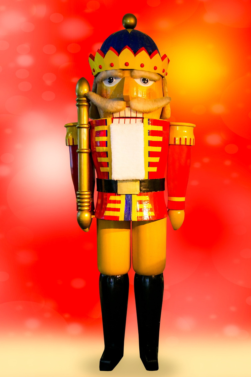 celebration, figurine, uniform, front view, christmas, 2K, figure, decoration, indoors, soldier, no people, still life, red, colored background, toys