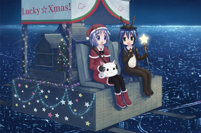 boots, blue eyes, Tsukasa, 720P, Izumi, Green, Hiiragi, Lucky, Nagi, Star, stars, hair, Long, Konata, night, Short, christmas, Isou, city, eyes, sky, Blue