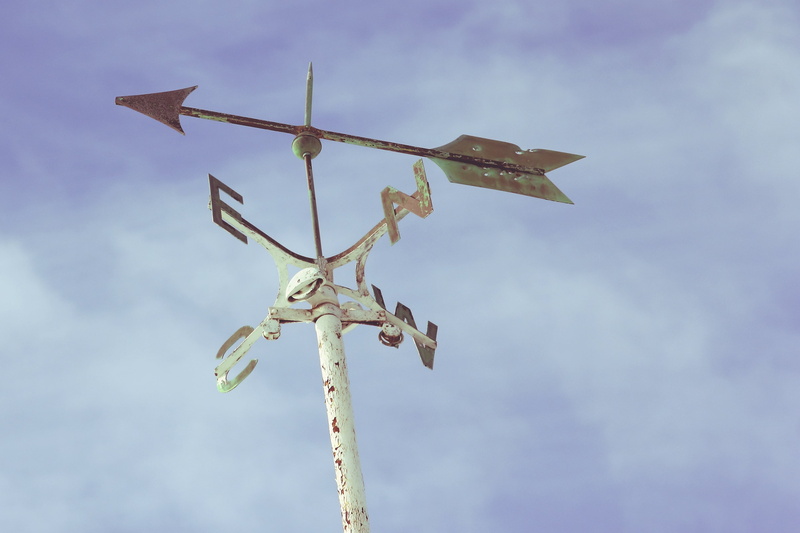 old, day, wood - material, white, fuel and power generation, architecture, blue, environment, no people, wind, vane, outdoors, wind rose, turbine, low angle view