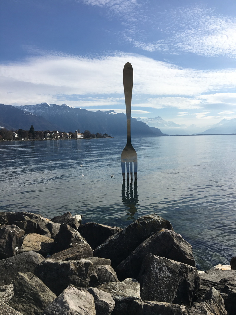 statue, museum, 4K, sea, non-urban scene, mountain, scenics - nature, cook, mountains, tranquility, outdoors, reflection, clouds, switzerland, beauty in nature