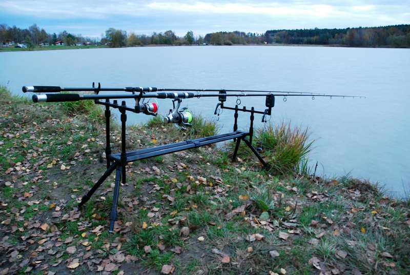 pond, tranquility, evening, nature, water, south bohemia, non-urban scene, tranquil scene, bank, rods, day, fishing, tool, stand, fisheries, autumn, fishing rod