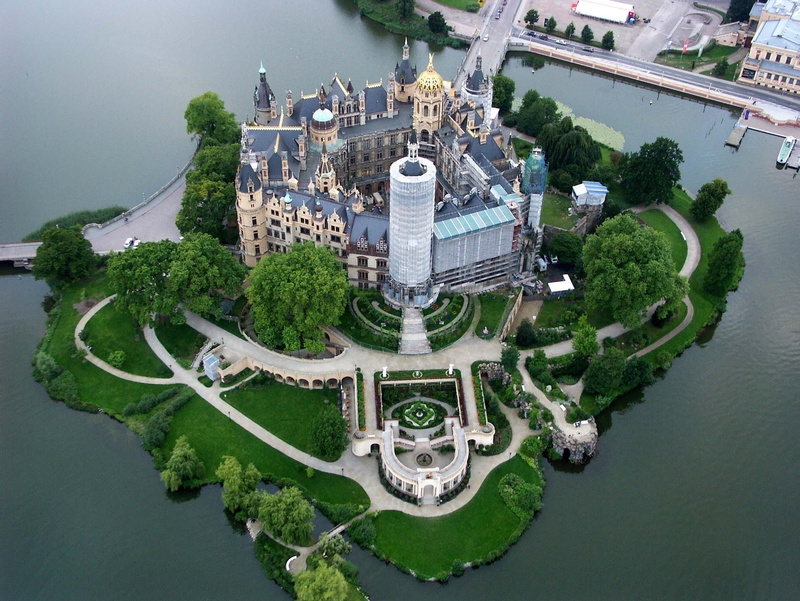 stone, isl, white, island, water, medieval, ancient, lake, 1080P, blue, animals, castle, schwerin