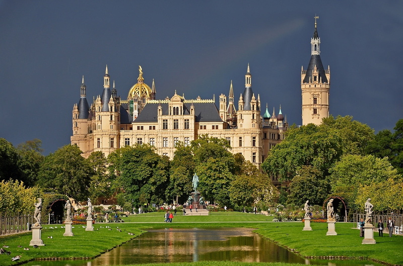 spirituality, architecture, tree, religion, travel, Sculptures, belief, spire, nature, building, 1080P, the past, Park, history, plant, tower, Castle