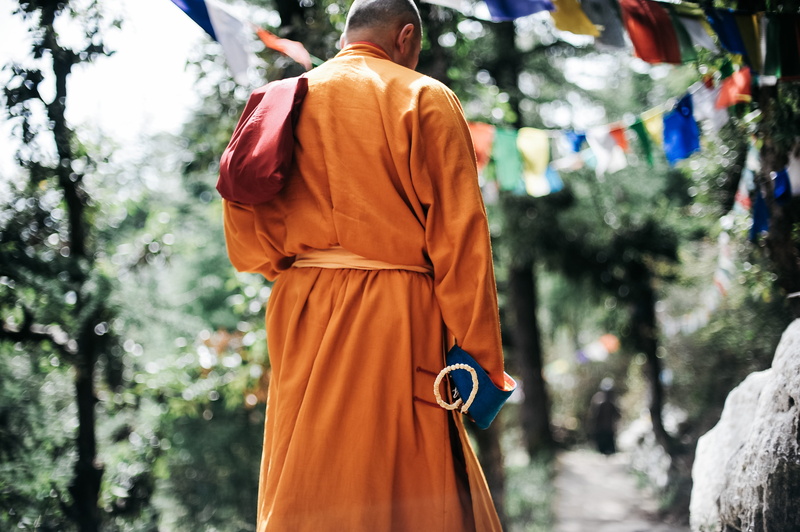 belief, traditional clothing, focus on foreground, clothing, day, traditional, person, Buddhism, festival, rock, 4K, standing, back view, daylight, rear view