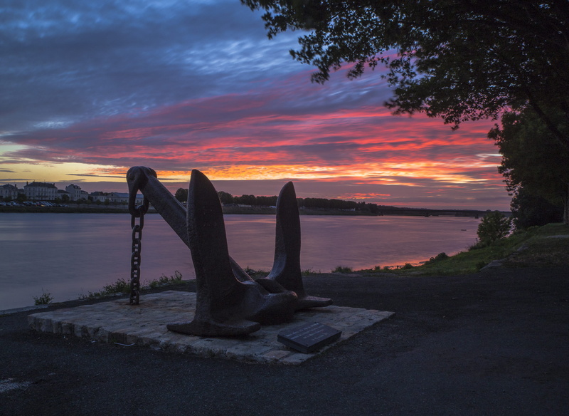 no people, water, scenics - nature, tree, sky, orange color, france, sunset, plant, saumur, sculpture, 4K, tranquil scene, cloud - sky, nature, tranquility