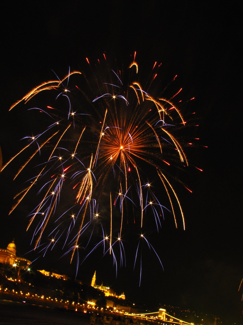 chain bridge, firework, blurred motion, fireworks, illuminated, light, arts culture and entertainment, sky, sparks, explosive, buda castle, low angle view