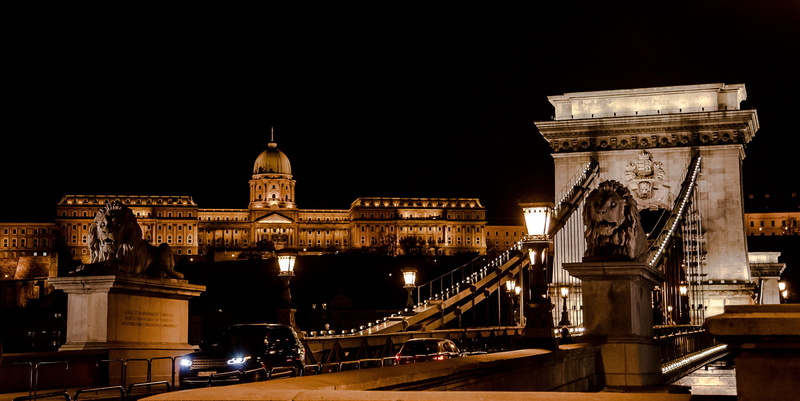 building, panoramic, tower, sky, travel, buda castle, photo, nature, bridge, castle, history, budapest, night, ékszaka, built structure, 2K, bridge - man made structure