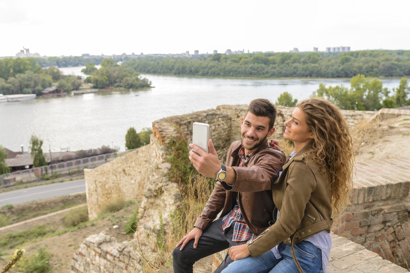 heterosexual couple, love, outdoors, two people, couple, sitting, 5K, camera, man, emotion, together, woman, men, women, technology, couple - relationship