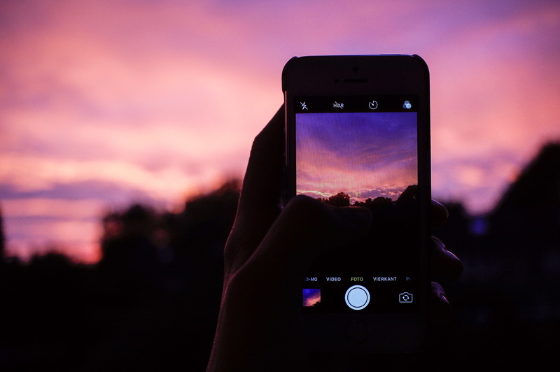 photography, screen, nature, cloud - sky, device screen, photographing, wireless technology, summer, focus on foreground, communication, hand, activity