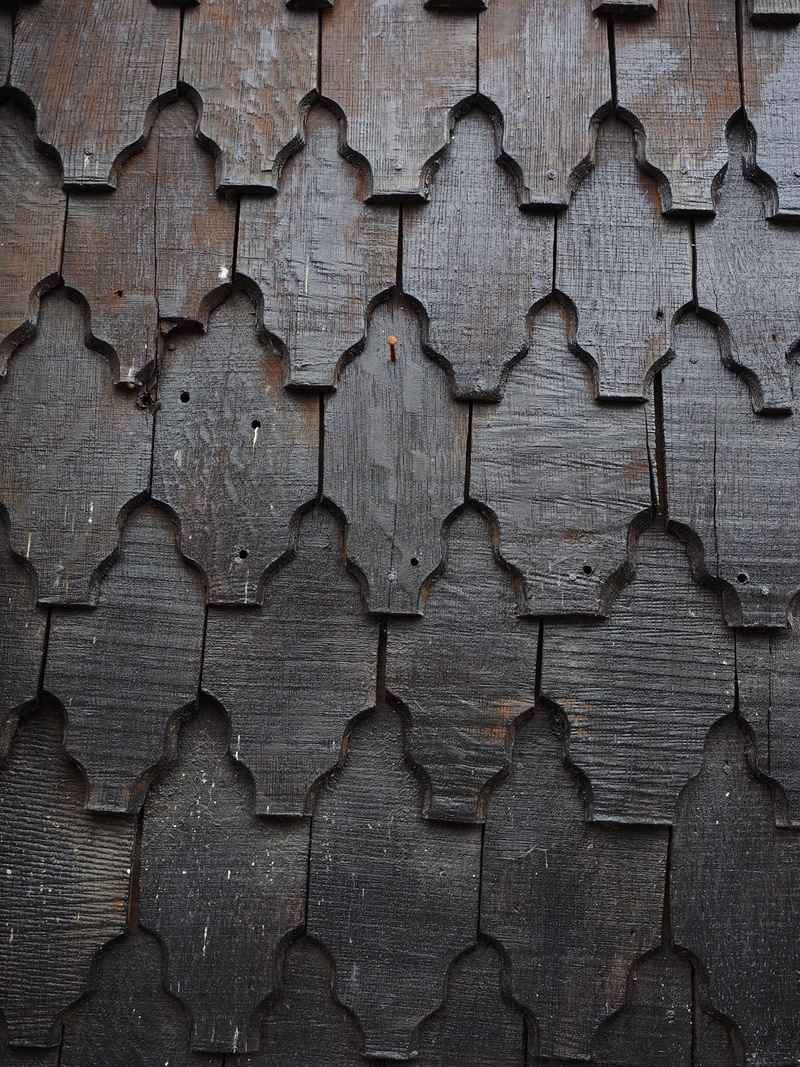 wood, wall - building feature, shingle, architecture, repetition, design, wood shingles, façade tile, 4K, backgrounds, old, full frame, weathered, wood - material