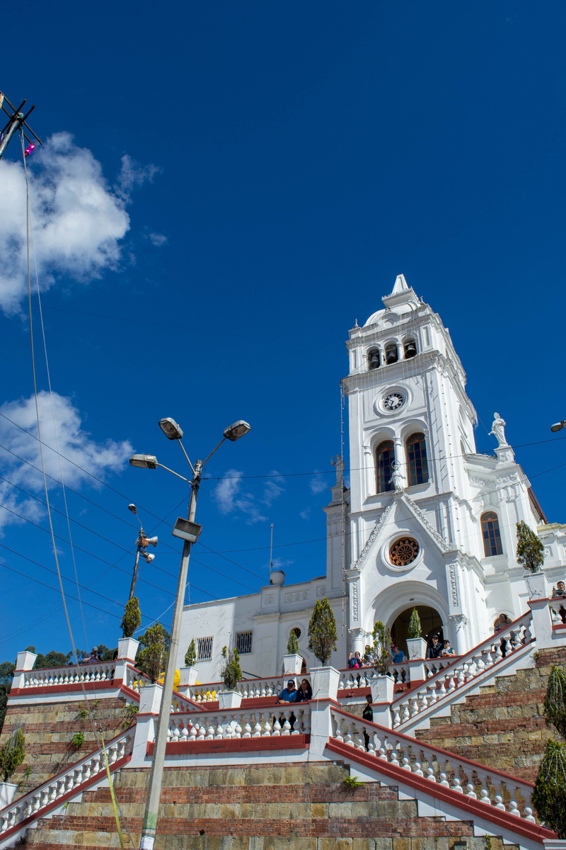 no people, blue, bogota, belief, 4K, day, iglesia, building exterior, colombia, sky, building, low angle view, street, place of worship, built structure
