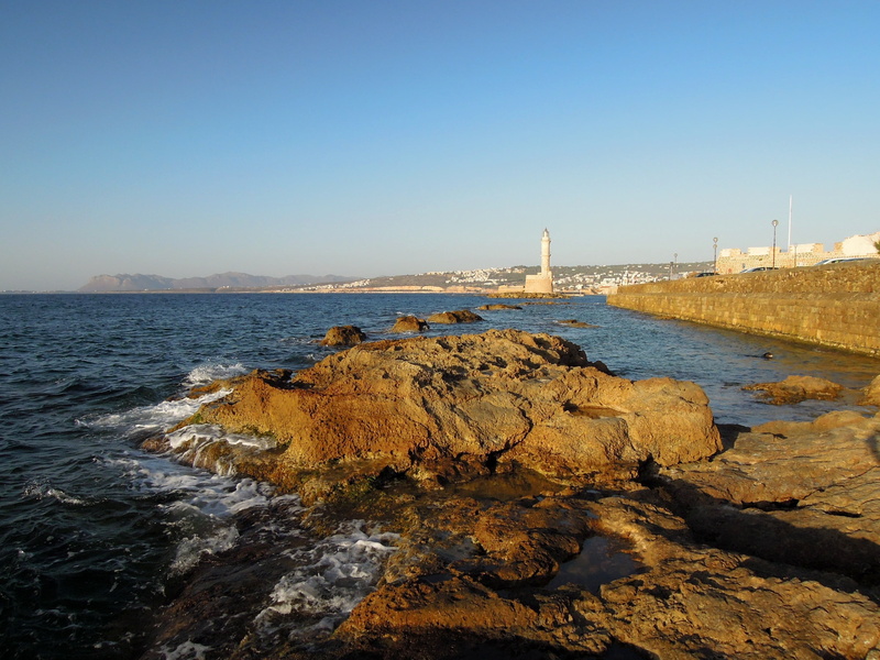 sailboat, rock, scenics - nature, atmosphere, chania, crete island, day, beauty in nature, water, tranquility, sky, built structure, no people, rock - object