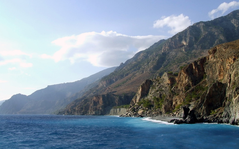 crete, travel and world, 1080P, cliffs
