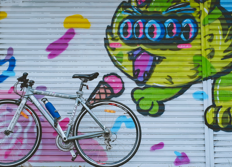 communication, human representation, near, day, graffiti, shutter, door, transportation, built structure, shutters, stand, 4K, purple, architecture, black