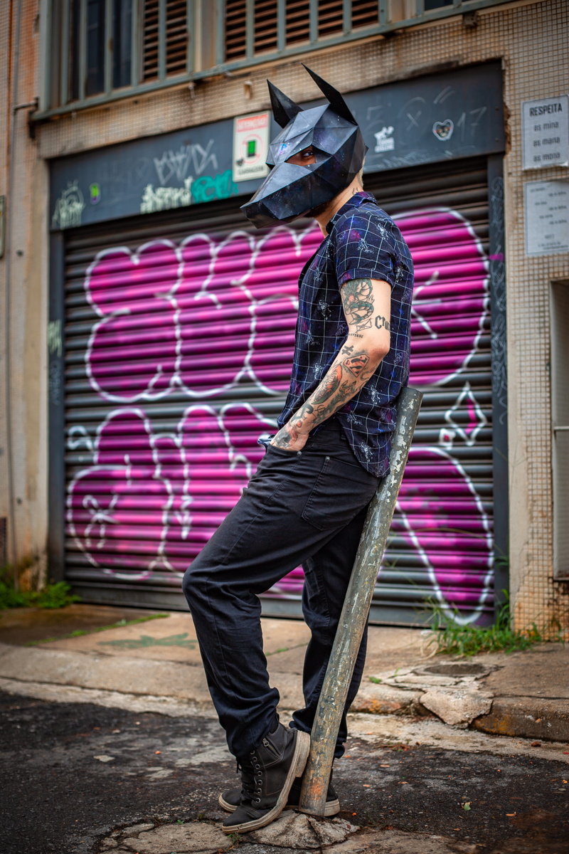 obscured face, creativity, side view, art, road, wall - building feature, urban, model, person, black, roller, fashion, shallow, men, photoshoot, street