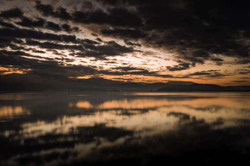 non-urban scene, sky, beauty in nature, tranquil scene, idyllic, cloud - sky, silhouette, 5K, water, east, greece, sunset, dramatic sky, landscape, colors