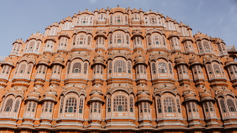 outdoors, city, mahal, ancient history, travel destinations, brown, tourism, windows, low angle view, 4K, building exterior, day, palace, arch, asia, the past