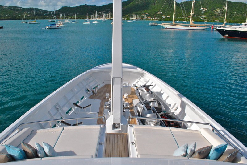 bay, nautical vessel, superyacht, yachting, wealth, sea, antigua, boating, vacation, sailing, boat deck, yacht, mode of transportation, sunlight, high angle view