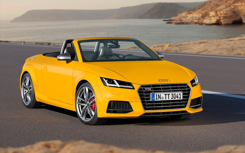 roadster, audi, yellow, cars, tts, 2015, convertible, car, 1080P