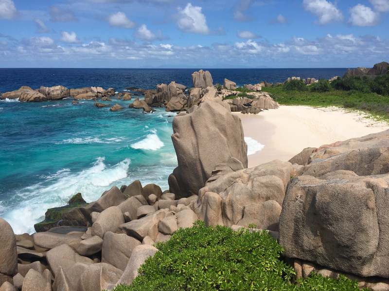 nature, solid, 2K, plant, horizon, azure sky, rocky coastline, no people, rock formation, anse marron, outdoors, seychelles, tranquil scene, day, coast