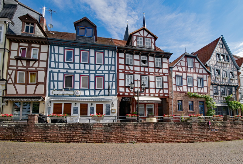 old building, house, the past, building exterior, brick, cloud - sky, germany, history, unterer marktplatz, old town, street, no people, truss, residential district