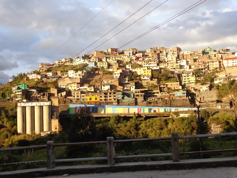 hill, day, houses, tree, building exterior, building, connection, quito, house, cloud - sky, sky, townscape, outdoors, capital, residential district, electricity