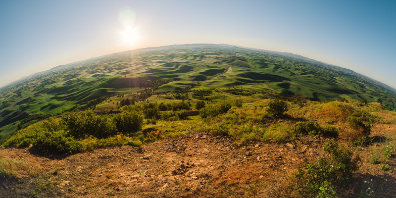 no people, sky, panoramic, scenics - nature, clear sky, landscape, sunlight, sun, non-urban scene, 5K, garfield, tranquility, tranquil scene, lens flare
