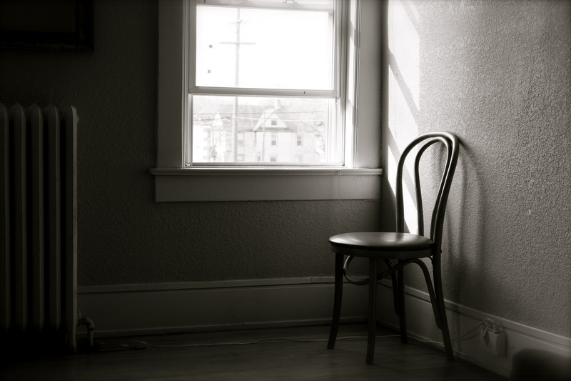 indoors, 2K, depressed, window, curtain, no people, glass - material, corner, empty, transparent, hopeless, seat, rockford, wood - material, lonely, flooring